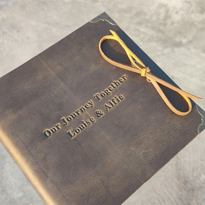 Personalized Genuine Leather Photo Album Our Adventure Book Valentine's Day Anniversary Gift For Couple