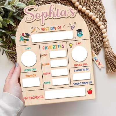Personalized First/Last Day of School Interchangeable Back to School Sign Prop For Kids Gift Ideas