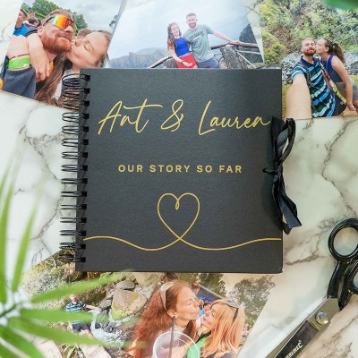 BEST SELLER❗❗Our Story So Far Personalized Scrapbook Valentine's Anniversary Photo Album Couple Gifts 
