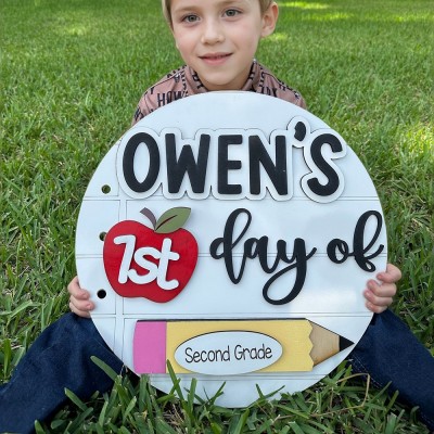 Personalized First/100th/Last Day of School Interchangeable Back to School Sign Prop For Kids Gift Ideas