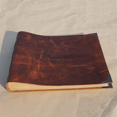 Personalized Genuine Leather Photo Album Our Adventure Book Valentine's Day Anniversary Gift For Couple