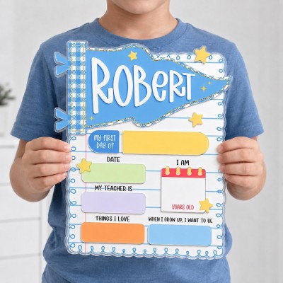 Personalized First/Last Day of School Interchangeable Back to School Sign Prop For Kids Gift Ideas