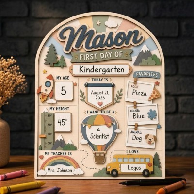 Personalized First/Last Day of School Interchangeable Back to School Sign Prop For Kids Gift Ideas