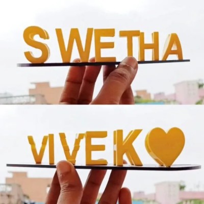 Glitter Double Name Fantasy Love 3D Printed Sweet Gift